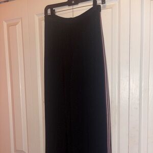 Lurex athletic stripe wide leg pants